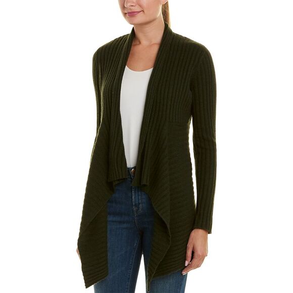 Autumn Cashmere Womens  Cashmere & Wool-Blend Cardigan, Green - Picture 1 of 3